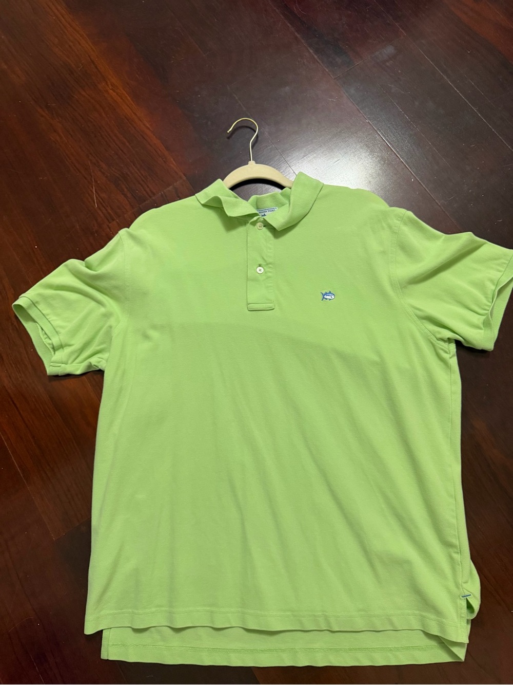 Southern Tide Lime Green Polo Shirt with Embroidered Fish Logo